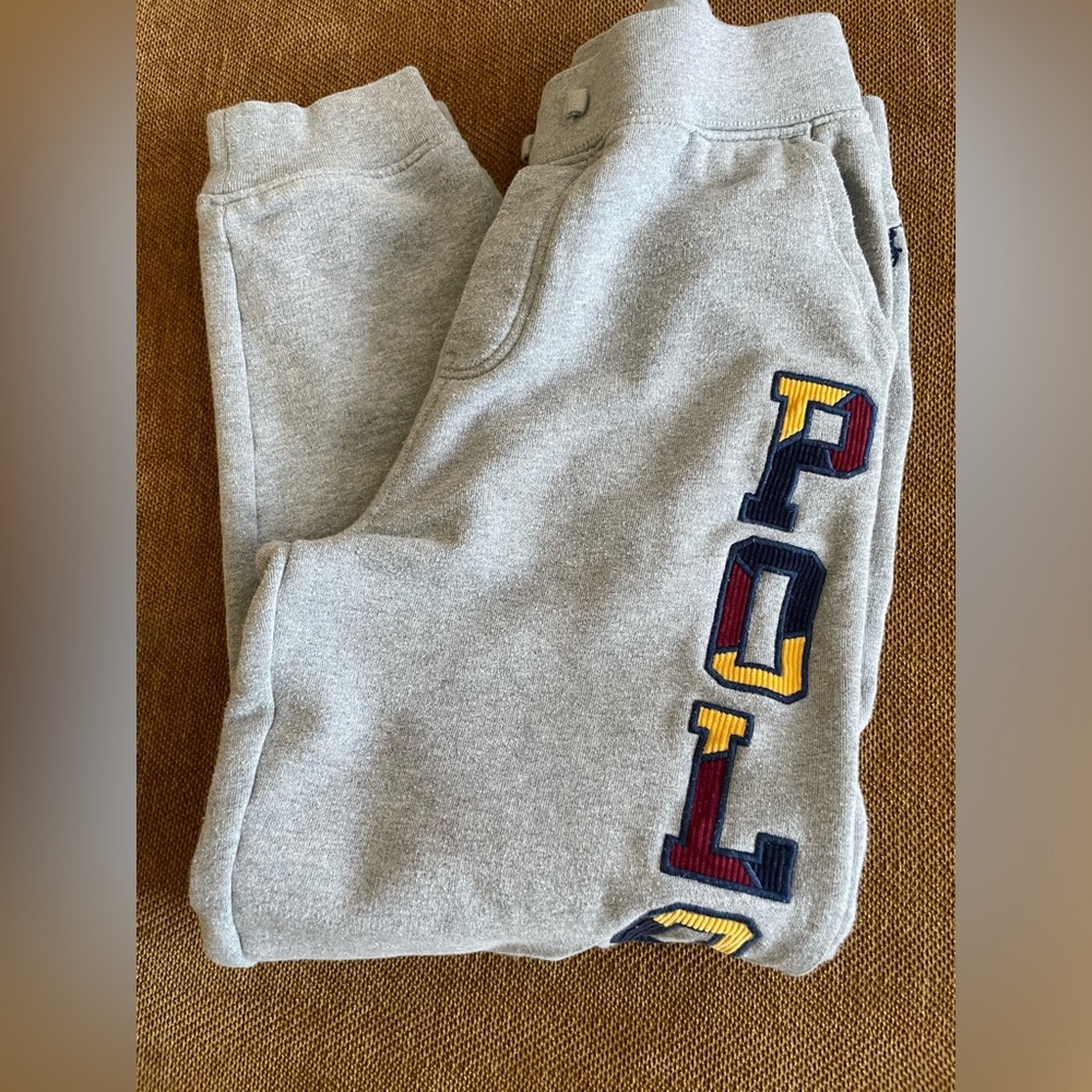 Polo by Ralph Lauren Kids Gray Joggers with Multicolor Logo